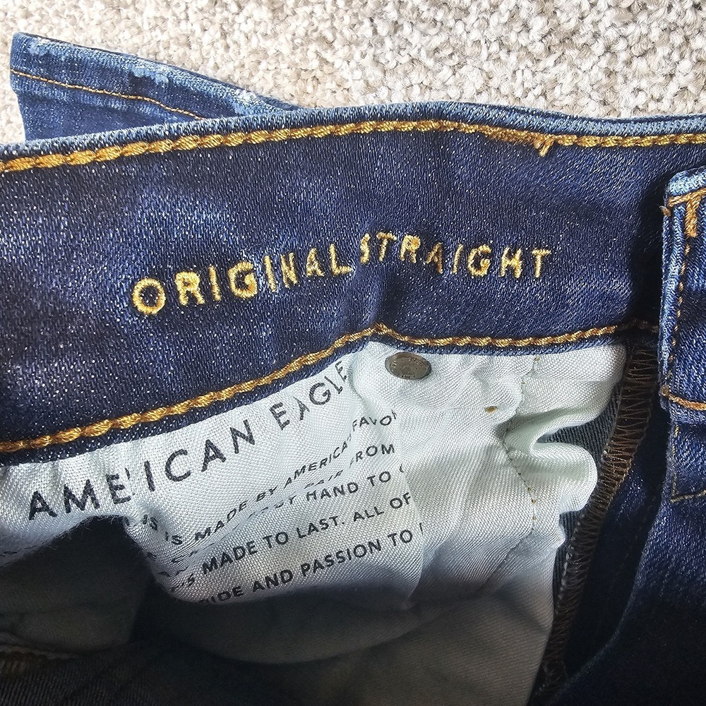 American Eagle Outfitters Next Level Flex Straight Blue Denim Jeans Mens 34x34 - Picture 14 of 16